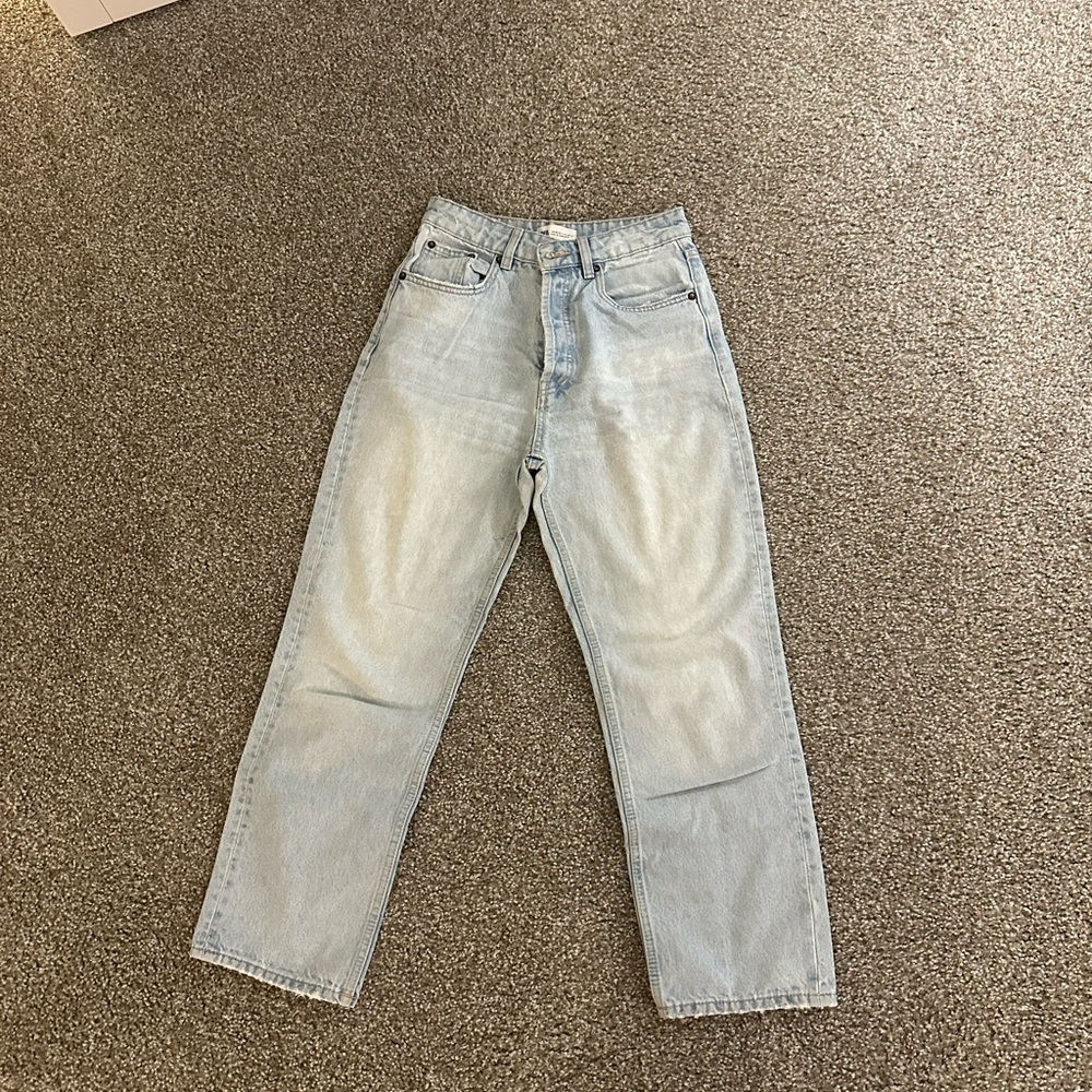 Zara Light Wash Straight Jeans
